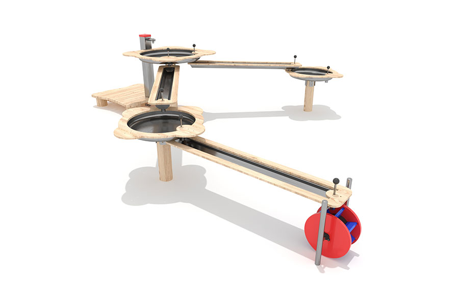 Wasserspielanlage Berg Robinie/Edelstahl