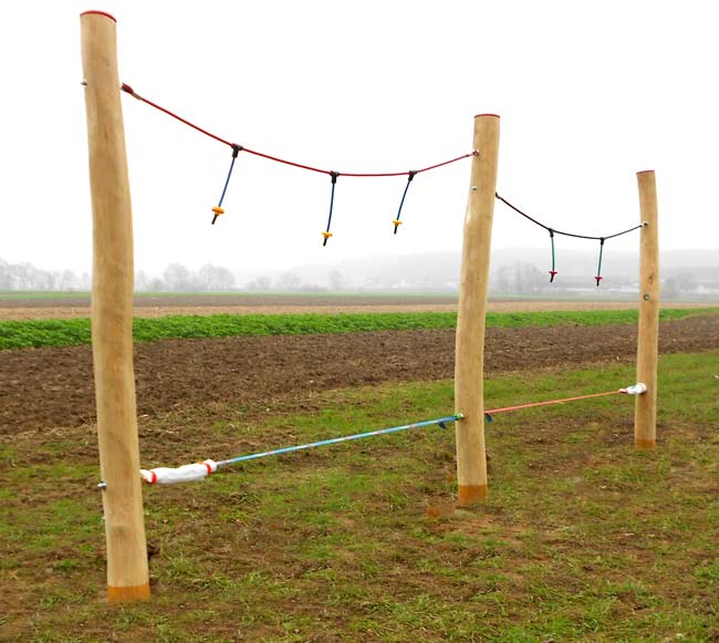 Slackline 2er mit Halteseil/Abhängung, je 3 m