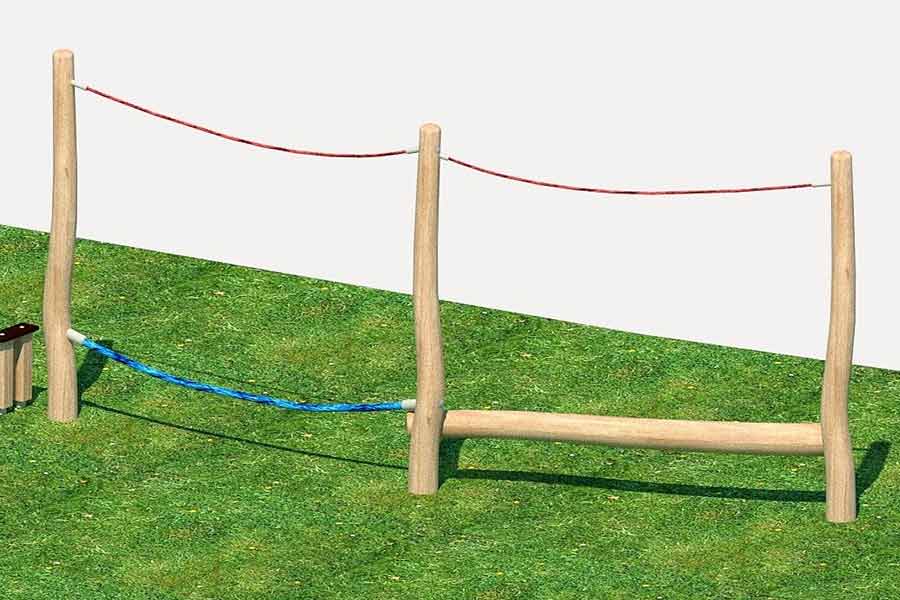 Balancierseil/-balken mit Halteseile 2er