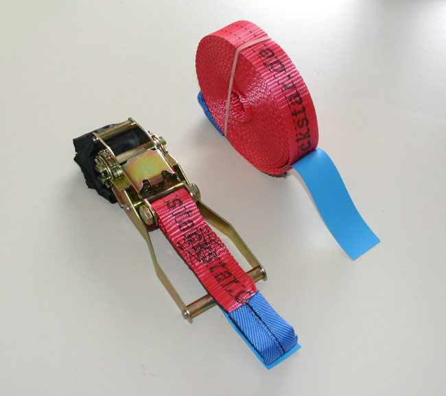 Slackline rot L: 1000 cm B: 3,5 cm Ratschengurt kurz