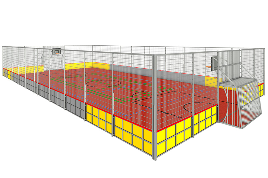 Agro-Fit Floor Box Stand.26x13m,Var.C,Ballfang 3m