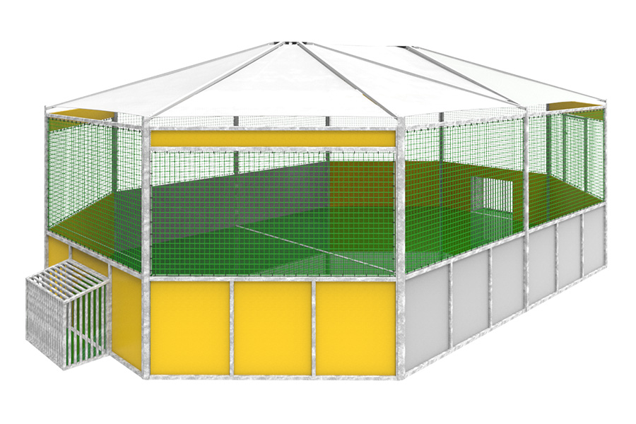 Sportanlagen Arena 10-modulig, Ballfangnetz_Sonnendach