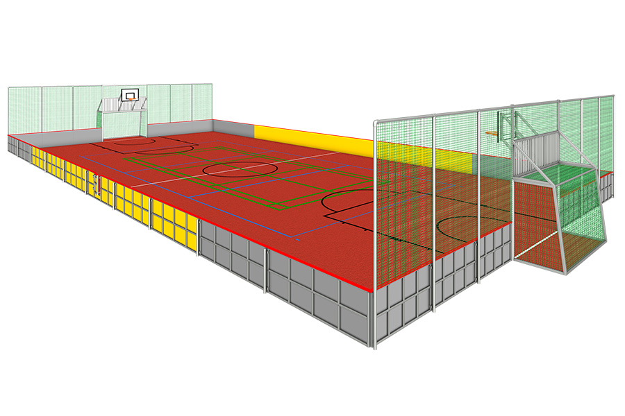 Soccerbande Standard 26x13m, Ballfang 3m