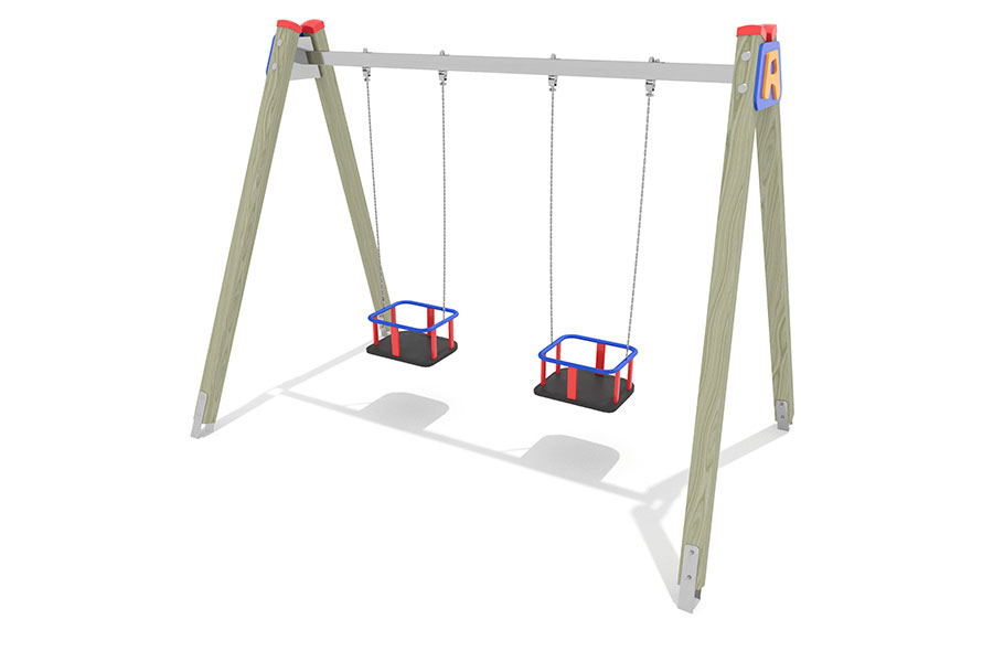 Doppelschaukel Noah, Metallbalken, 2 Babysitze