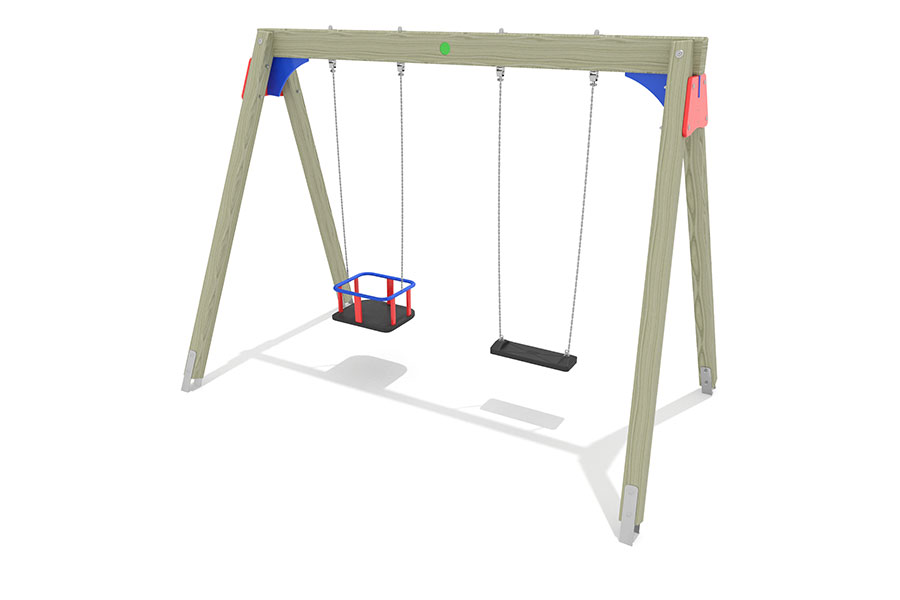 Doppelschaukel Max mit Schaukelbrett/Babysitz