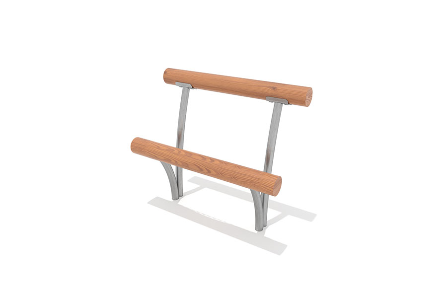 Jugendbank mit Rundholzsitz, L: 100CM, VZ, gebogen