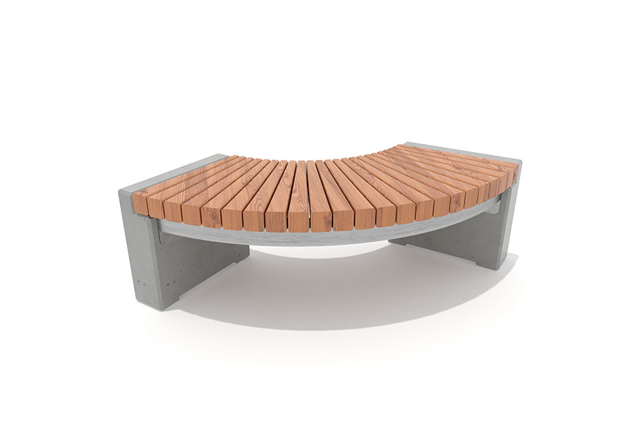 Bank Robust gebogen, Betonsockel