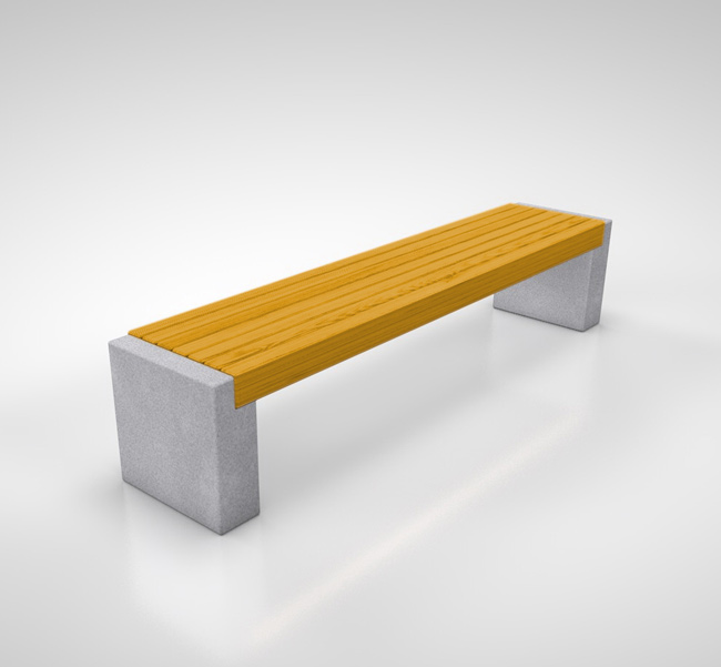 Bank Robust 6, Betonsockel, ohne Lehne