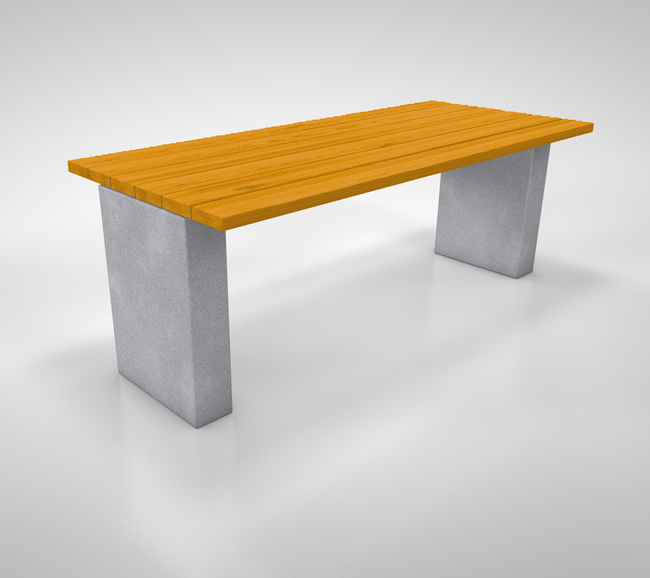 Tisch Robust TD, gerader Betonsockel