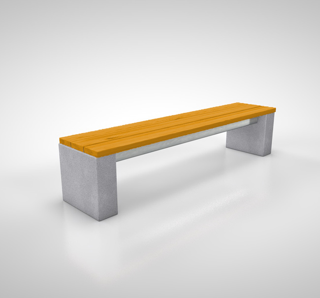 Bank Robust 5 Betonsockel ohne Lehne