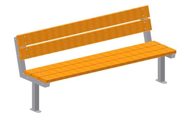 Bank Archi 2 | mit Lehne | 2-Bein zum Aufdübeln