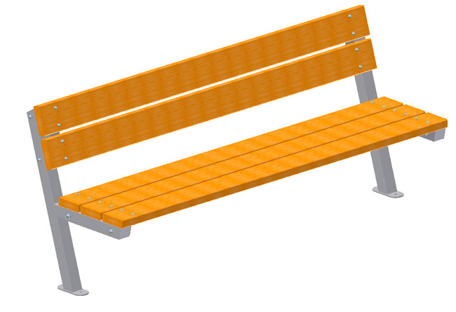 Bank Archi 1 - mit Lehne, 2-Bein zum Aufdüb.