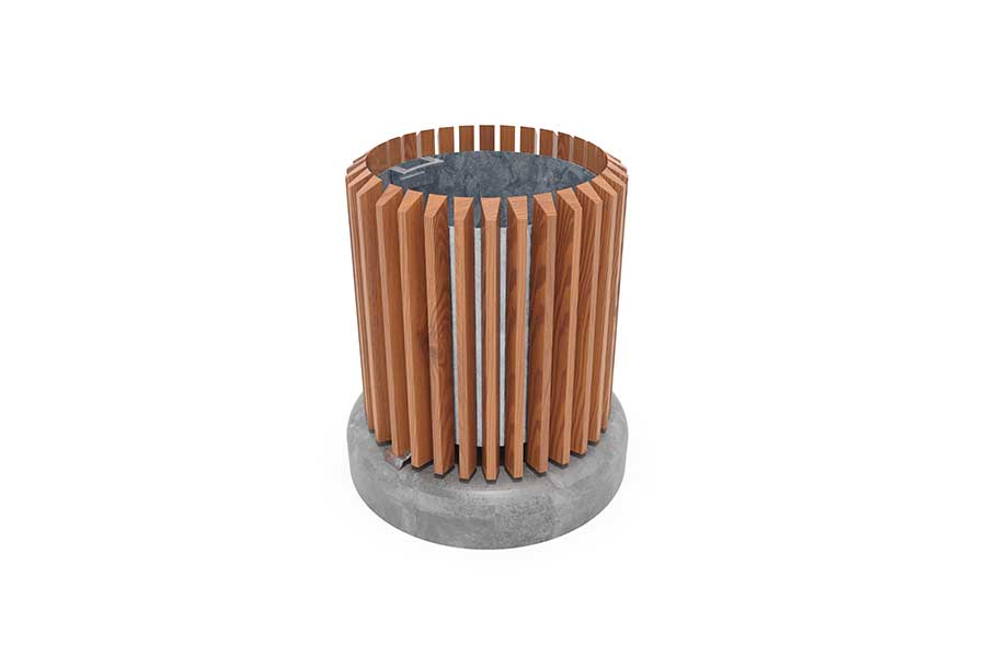 Abfallkübel mit Betonplatte, 18 Liter, gerade