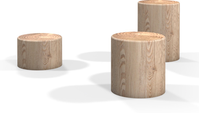 Beinstrecker 3x Rundholz Ø30-35 cm