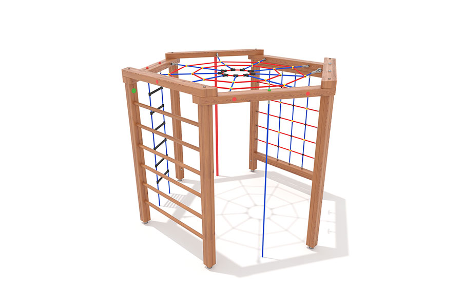 Klettersechseck mit Deckennetz, Höhe 221 cm