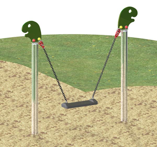 Schaukel Hupsi 1er mit Schaukelbrett, Edelstahlgestell