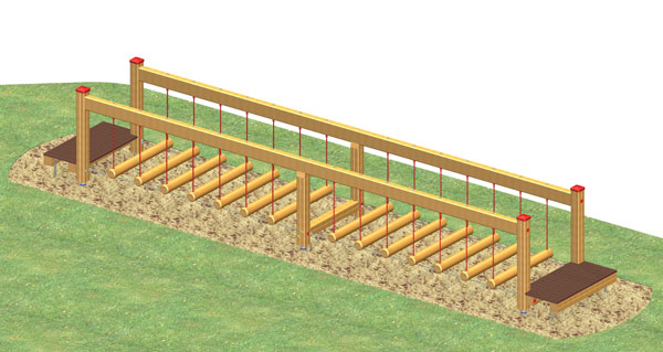 Wackelsteg gerade für Ebene 600 cm
