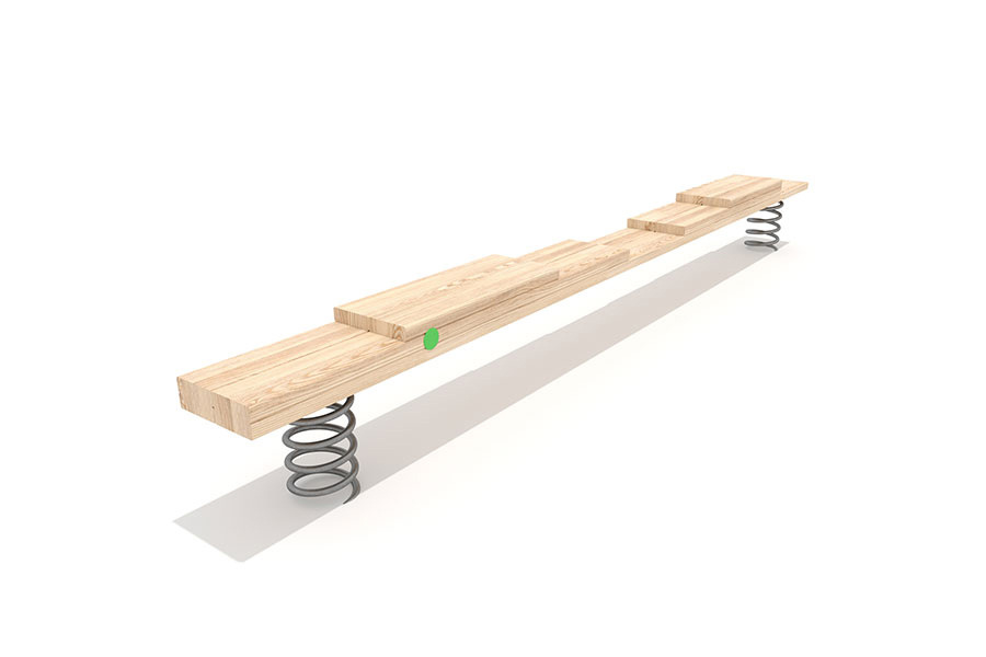 Bergauf-/ab Balancierbalken, L: 4 m, 3 Ebenen