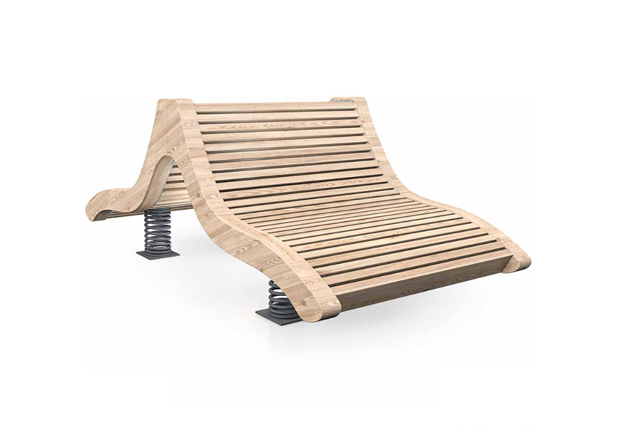 Doppelholzsofa auf Federn