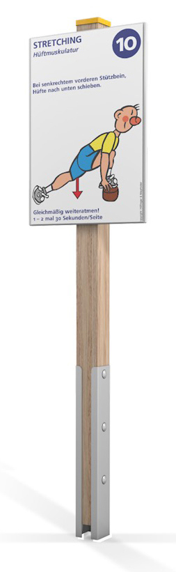 Leitfadentafel 70x64 cm, 1 Holz-Steher