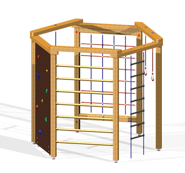 Klettersechseck mit Kletterwand H: 250 cm