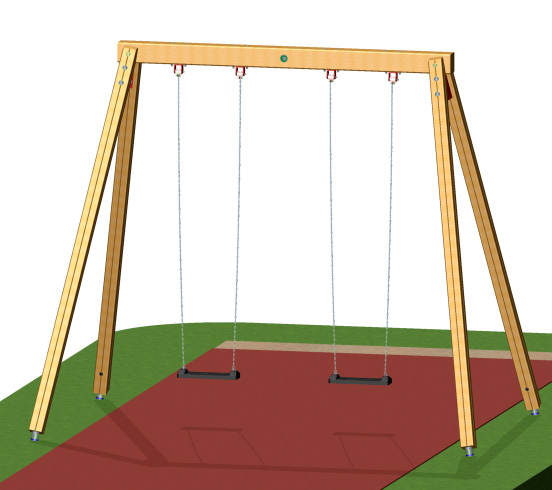Zuckerhutschaukel 2er, H: 290 cm