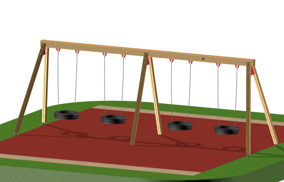 Euro-Swing 4er mit 4 Reifenschaukelsitze