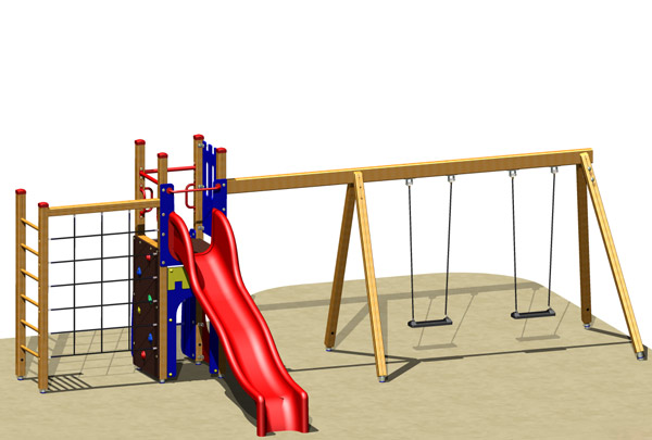 Turmanlage Baden mit 2er Schaukelanbau