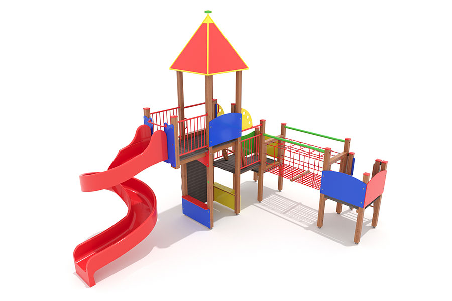 Spielturm St. Johann mit Wendelrutsche, Spielhaus