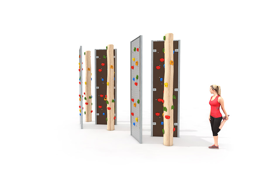 Bouldern Boulder Wald mit Wände und Robinie