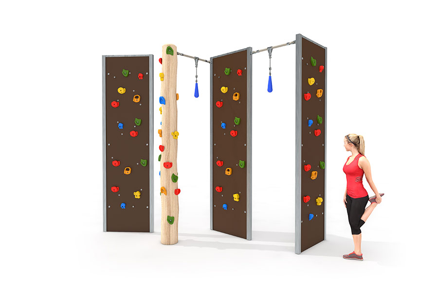 Bouldern Boulder Wald mit Wände und Robinie verbunden