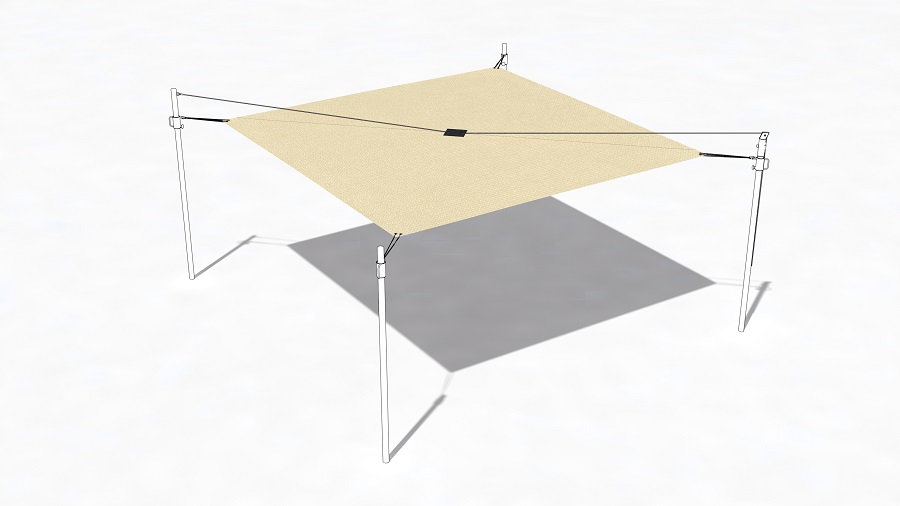 Sonnensegel Elfenbein per m² mit Patch