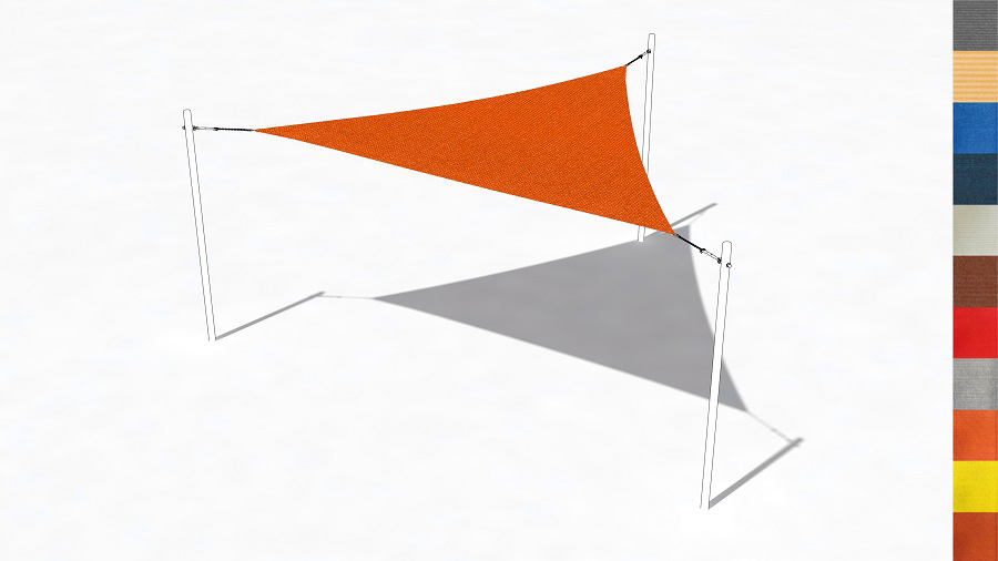 Sonnensegel Sunset Orange dreieckig a=500 cm