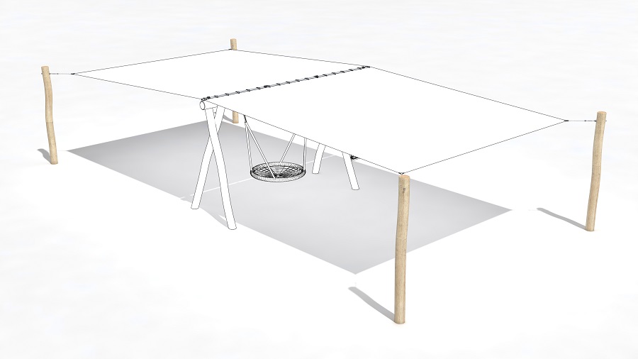 Robiniensteher natur inkl. Zubehör, Garn.