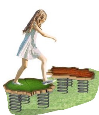 Wackelseerosenblatt auf 3 Federn