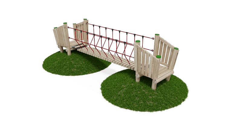 Hängebrücke mit Netz und Podest