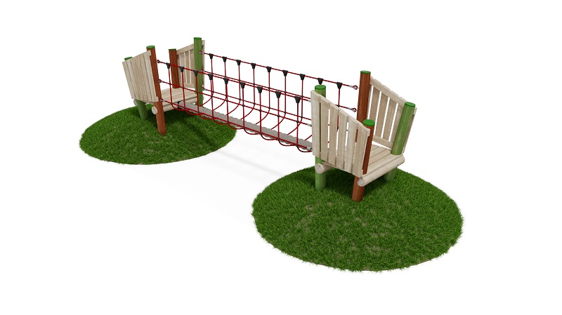 Taubrücke mit Netz und Podest