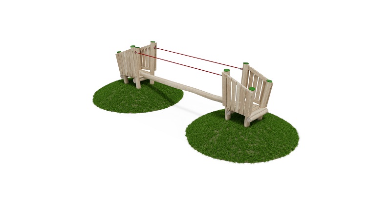 Balancierbrücke mit Handlauf und Podest