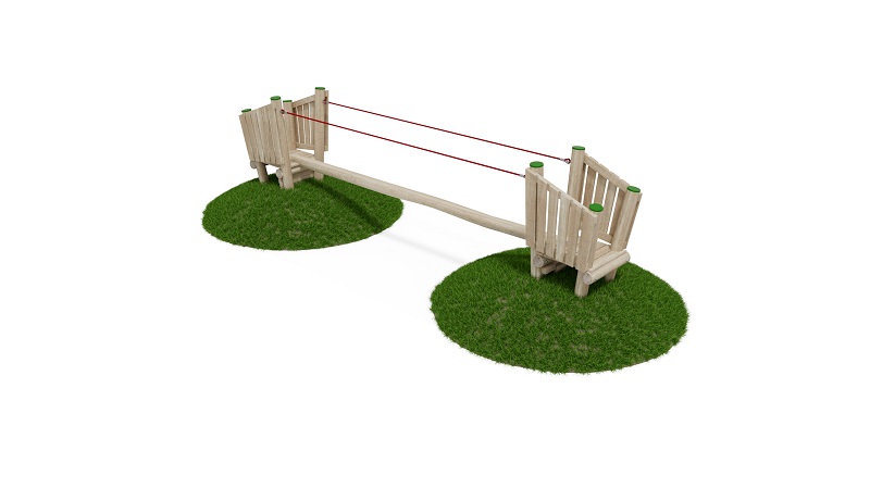 Balancierbrücke mit Handlauf und Podest