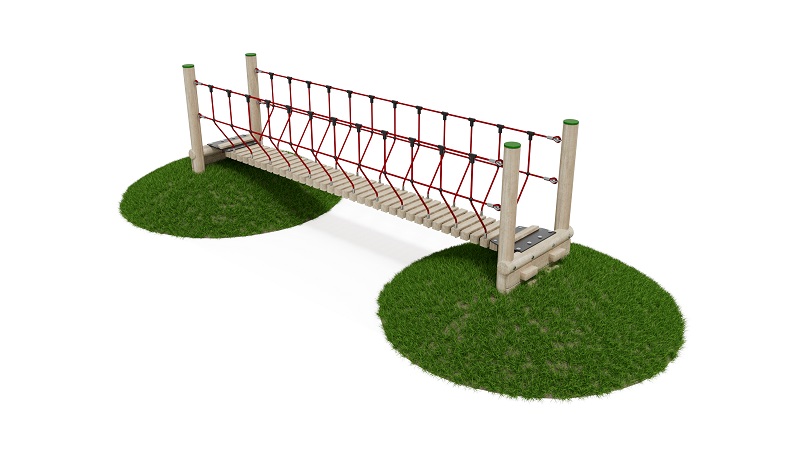 Hängebrücke mit Netz, L= 400cm, Hügeleinbau