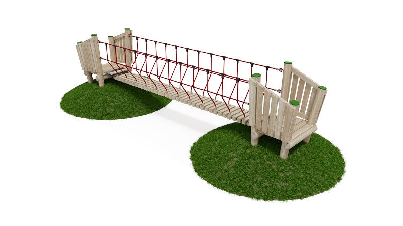 Hängebrücke mit Netz und Podest