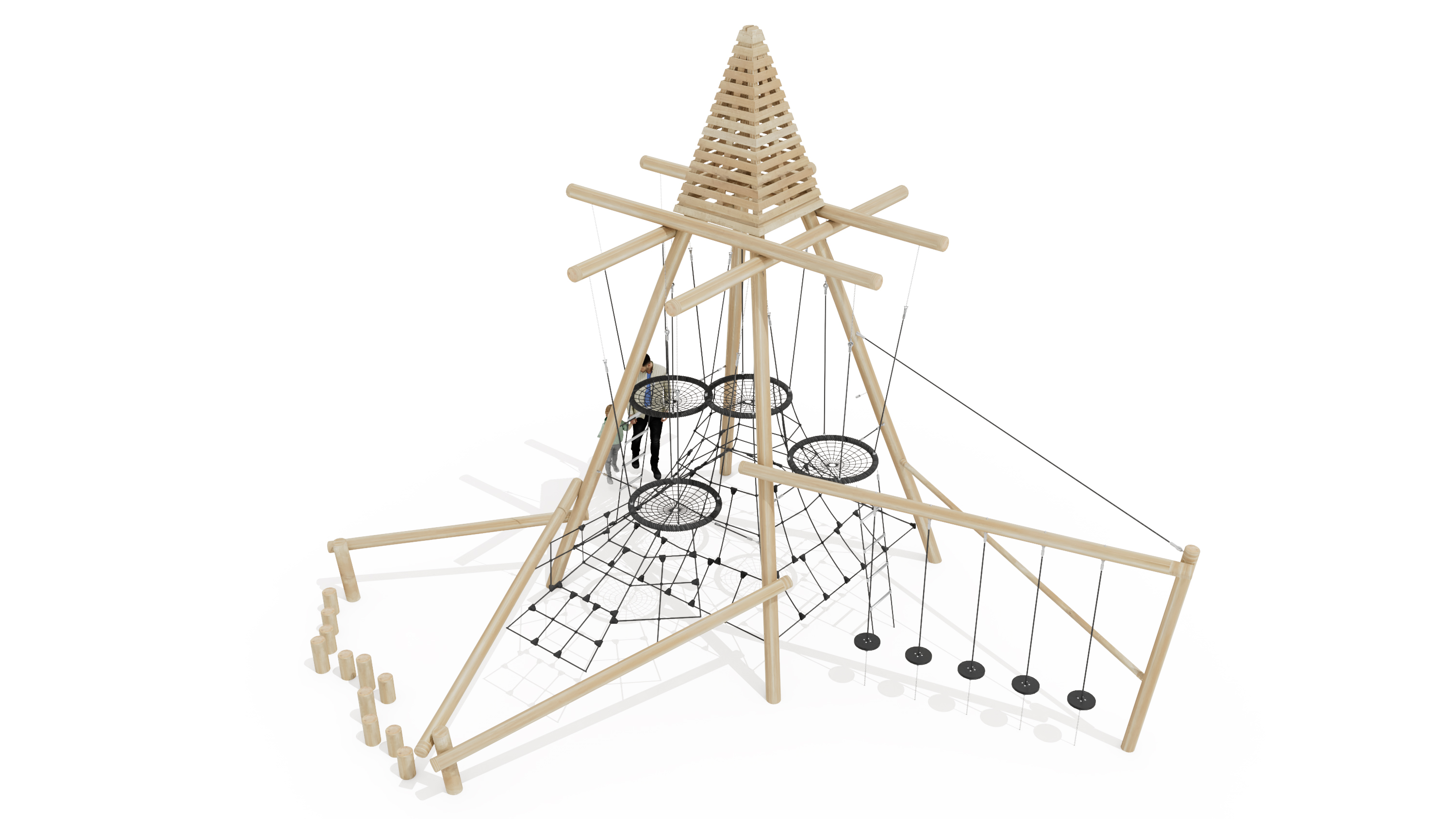 Kletterturm mit Vogelnester