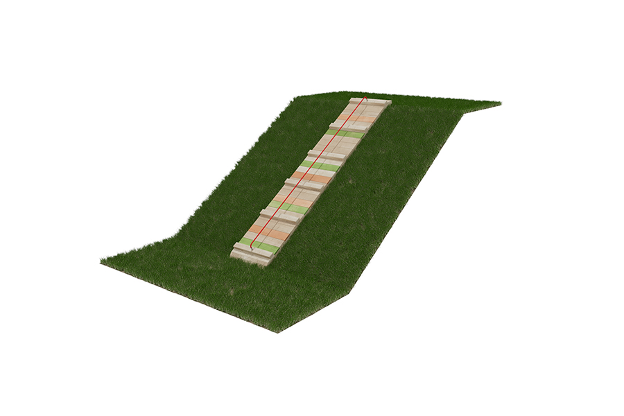 Bergsteigerrampe mit Halteseil L: 400 cm